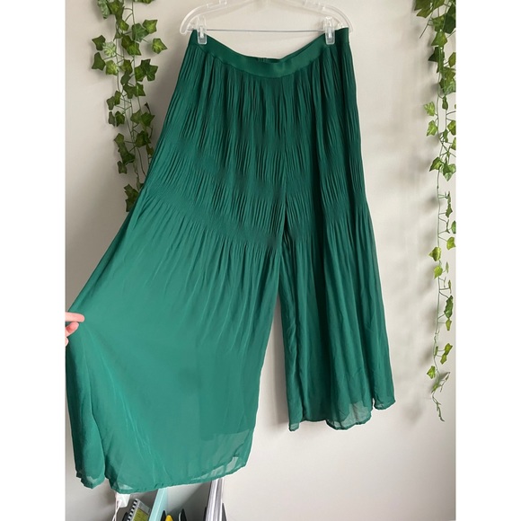 Splash Pants - 🌿 Gorgeous Green High-Waisted Palazzo Wide Leg Pants